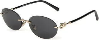 Tiffany & Co. Unisex Sunglasses Grey-Gold Metal Eyewear - Grey/gold