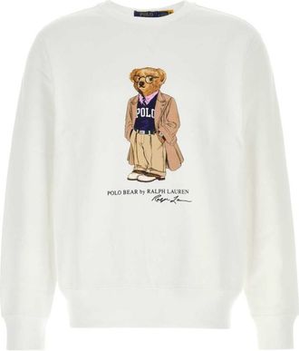 Ralph Lauren White Crewneck Printed Sweatshirt