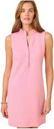 Lilly Pulitzer Elsey Shift Womens Dress Conch Shell Pink Leafy Knit Pucker Jacquard : XXS, Cotton/Polyester/Spandex