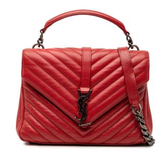 Saint Laurent Pre-owned Saint Laurent Medium Chevron Sheepskin Monogram College Satchel Ladies Z8VIIKZNJ1LQ4ZWF