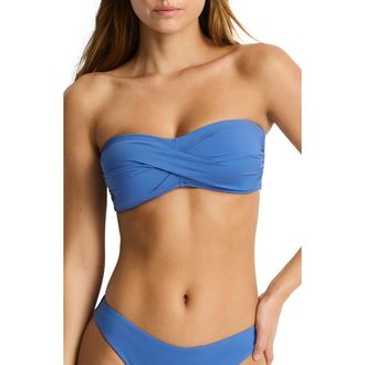 Sea Level Australia Essentials Edit Mid Bikini Bottoms in Denim Blue at Nordstrom, Size 10 Us