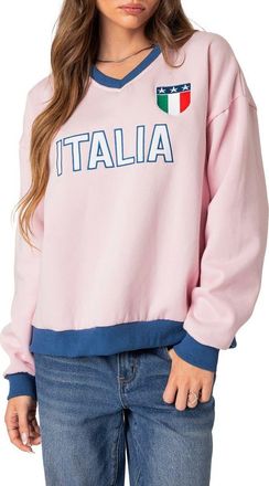 Edikted Italy Oversize Sweatshirt in Light-Pink at Nordstrom, Size X-Small