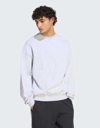 adidas adidas Performance - Felpa grigio chiaro m&eacute;lange con logo piccolo