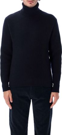 Fortela Leona Merino Wool Cashmere Blend English Ribbed Turtleneck