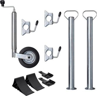 vidaXL Rueda De Remolque 48 Mm Con 2 Tubos De Soporte Y 3 Abrazaderas Vidaxl