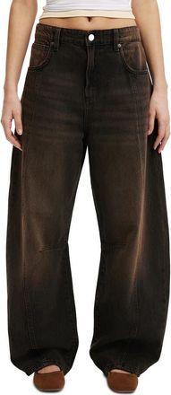 Cotton On Womens Barrel Jean in Seam Dune Black at Nordstrom, Size 16