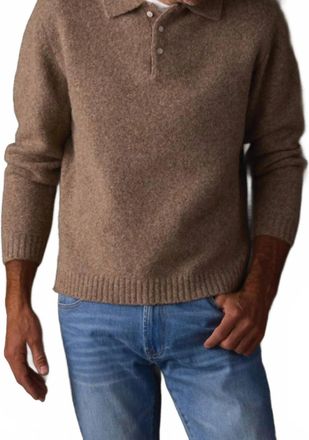 The Normal Brand Homebound Polo Sweater In Toasted Chestnut