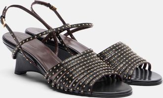 Khaite Drew studded leather wedge sandals
