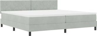 vidaXL Vidaxl - Cama Tipo Box Spring Gris Claro 200 X 200 Cm Terciopelo