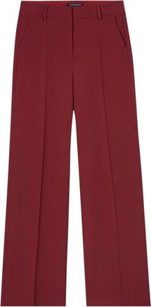 Luisa Cerano Flowing Techno-Cr&ecirc;pe Wide Leg Broeken - Dames - Wijde Broeken - Rood - M - Polyester - Broeken