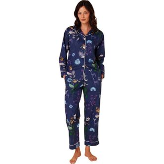 The Cats Pajamas Luxe Pima Pajama Set Conversational in Deerly at Nordstrom, Size 3X-Large