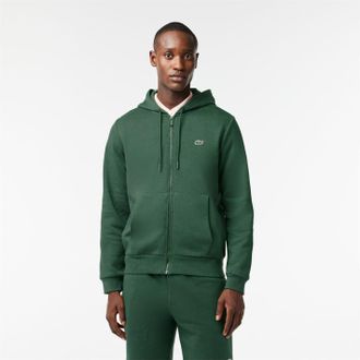 Lacoste Mens Zip Hooded Neck Long Sleeve Sweatshirt in Sequoia - Green - Size X-Small