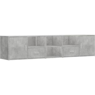 vidaXL Mueble De Esquina Madera Ingenier&iacute;a Gris Hormig&oacute;n 200x40x45 Cm Vidaxl