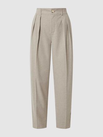 Oui Bundfaltenhose mit Viskose-Anteil in Taupe, Größe 44