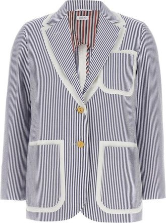 Thom Browne Dames, Jassen, Blauw, Maat: XS Katoen