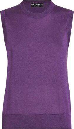 Dolce & Gabbana silk tank top - women - Silk - 36 - Purple