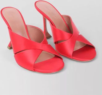 Amina Muaddi salma satin open toe cross strap sandals