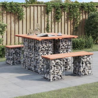 vidaXL Vidaxl - Banco Jard&iacute;n Dise&ntilde;o Gaviones Madera Abeto Douglas 100x102x72 Cm