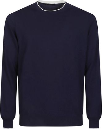 Fay Trui met ronde hals - Heren - Ronde hals truien - Blauw - L - Truien & Vesten