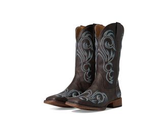 Roper Riley Square Cowboy Womens Boots Brown : 10 B - Medium, Leather