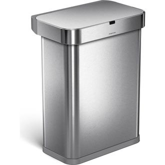 Simplehuman 58L rectangular sensor can with voice and motion control in Brushed at Nordstrom