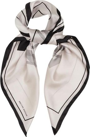 Bruuns Bazaar Zijden Sjaal met Grafische Print - Dames - Zijden sjaals - Beige - ONE Size - Accessoires