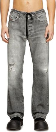 Diesel 2080 D-Reel Jogg Sweat Jeans in Black/Denim at Nordstrom, Size 34