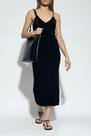 Jil Sander Wool Dress With Bare Shoulders, Womens, Black