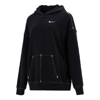 Nike (WMNS) Nike Embroidered Logo Loose Hoodie Black DM6202-010