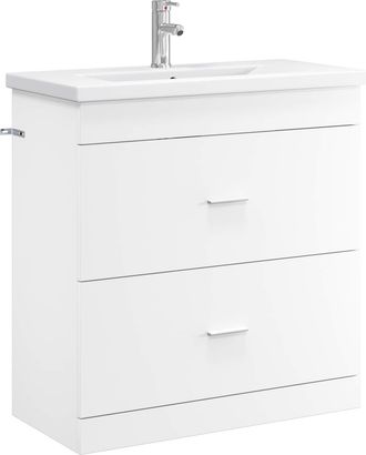 vidaXL Juego De Muebles De Ba&ntilde;o Blanco 81 X 40 X 84,5 Cm Vidaxl