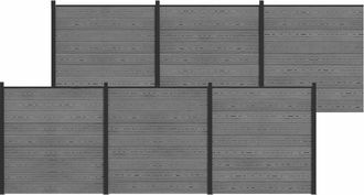 vidaXL Conjunto De Valla 1045 X 186 Cm Wpc Y Aluminio Gris Vidaxl