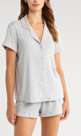 Nordstrom Moonlight Eco Short Pajamas in Grey Heather- Pink at Nordstrom Rack, Size Large