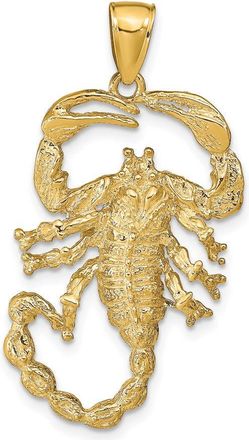 Diamond2Deal 10k Yellow Gold Solid Polished Open-Backed Scorpion Pendant