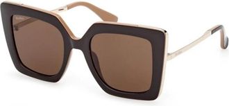 Max Mara Authentieke Design 4 Bril met Topkwaliteit - Dames - Zonnebrillen - Bruin - 52 MM - Accessoires