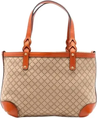 Gucci Pre-owned Tote Bags, female, Beige, Size: ONE SIZE Pre-owned Canvas Tote