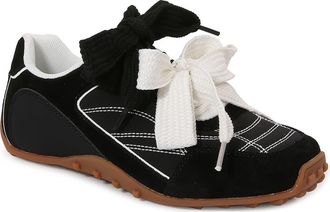 Berness Ribbon Lace Sneaker in Black at Nordstrom Rack, Size 5