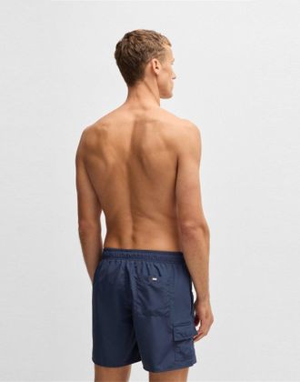 HUGO BOSS Logo Swim Shorts - Navy