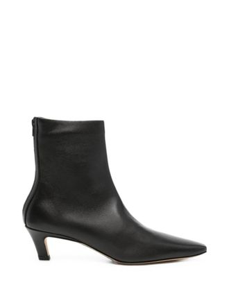 Toteme Black Leather Heel Ankle Boots