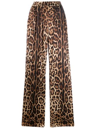 Dolce & Gabbana leopard-print satin pajama bottoms - Neutrals