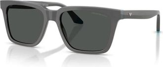 Emporio Armani Vierkante Zonnebril - Heren - Zonnebrillen - Grijs - 55 MM - Accessoires