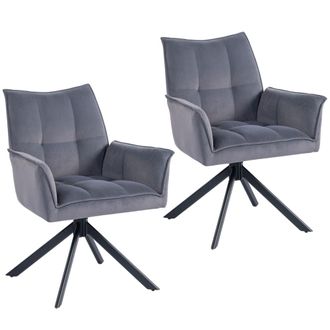 HOMCOM Sillas de comedor 63x64x85 cm gris
