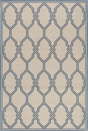 Safavieh Alfombra enrejado de polipropileno beige/azul, 122 x 183 cm