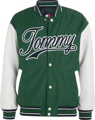 Tommy Jeans Letterman Varsity Jacket - Heren - Bomber jackets - Groen - M - Jassen