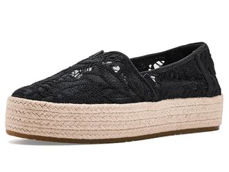 Toms Valencia Womens Shoes Black Floral Crochet : 8.5 B - Medium, Textile