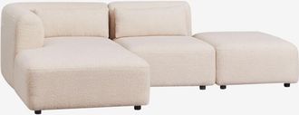 Sklum Sklum - Sofá modular chaise longue izquierdo de 2 piezas con puff Fogler