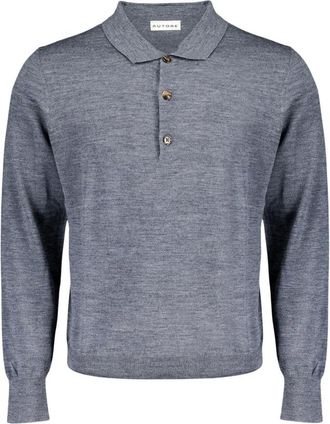 Autore Tops, Heren, Grijs, XL, Wol, Knit Douglas Polo
