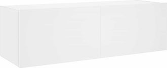vidaXL Vidaxl - Mueble De Tv De Pared Con Luces Led Blanco 100x35x31 Cm