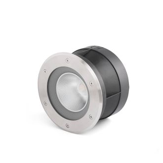 Netlighting Suria LED Outdoor Recessed Spotlight Wide Beam Angle Matt Nickel IP67 in Grey