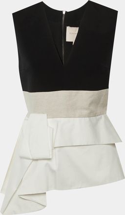 Roksanda Ilincic Roksanda Black Cotton & White Sleeveless Top