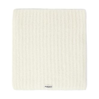 Pinko Winter Scarves, female, White, Size: ONE SIZE Ribbed Knitted Scarf Bianco